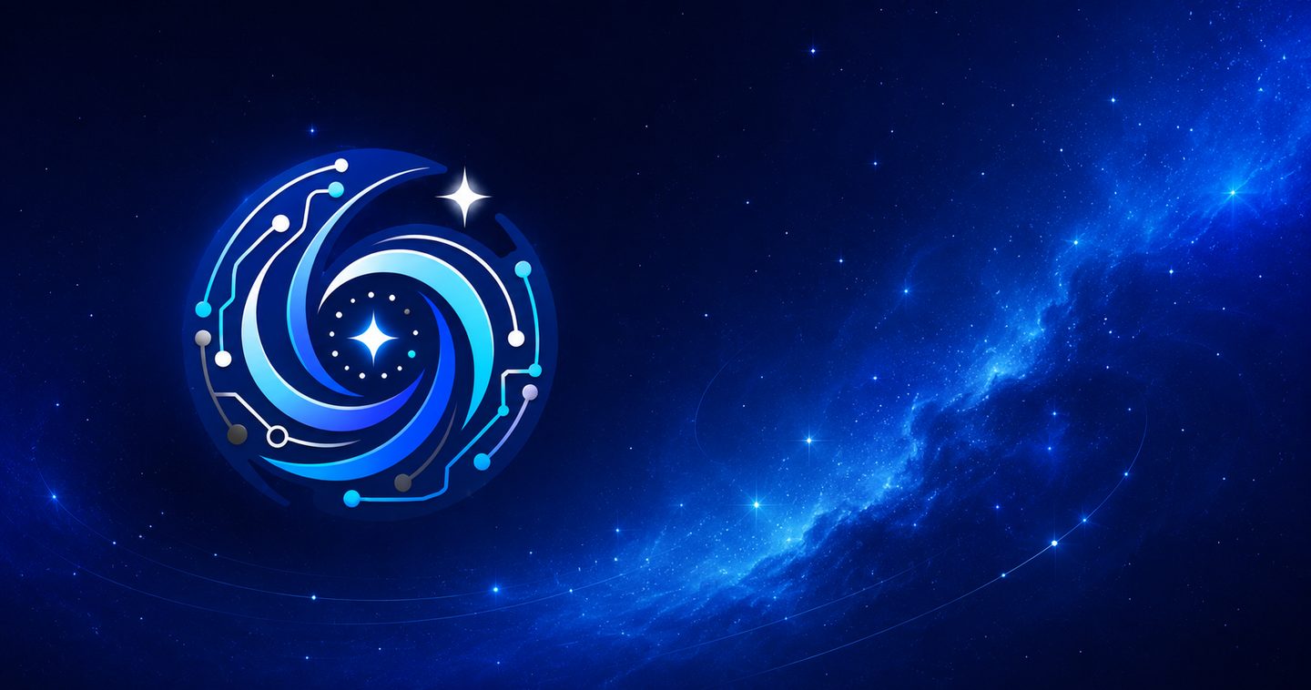 AI Tools Galaxy logo on a blue galaxy background